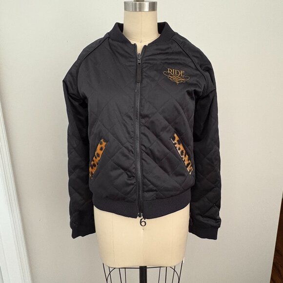 Reversible Black and Animal Print Women's Jacket Size Small - Picture 1 of 9